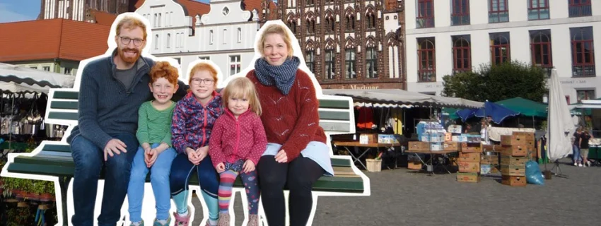 Sequere vocem – Folge der Stimme. Eine Pfarrersfamilie zieht nach Greifswald. Bild von Familie Großmann in Greifswald.